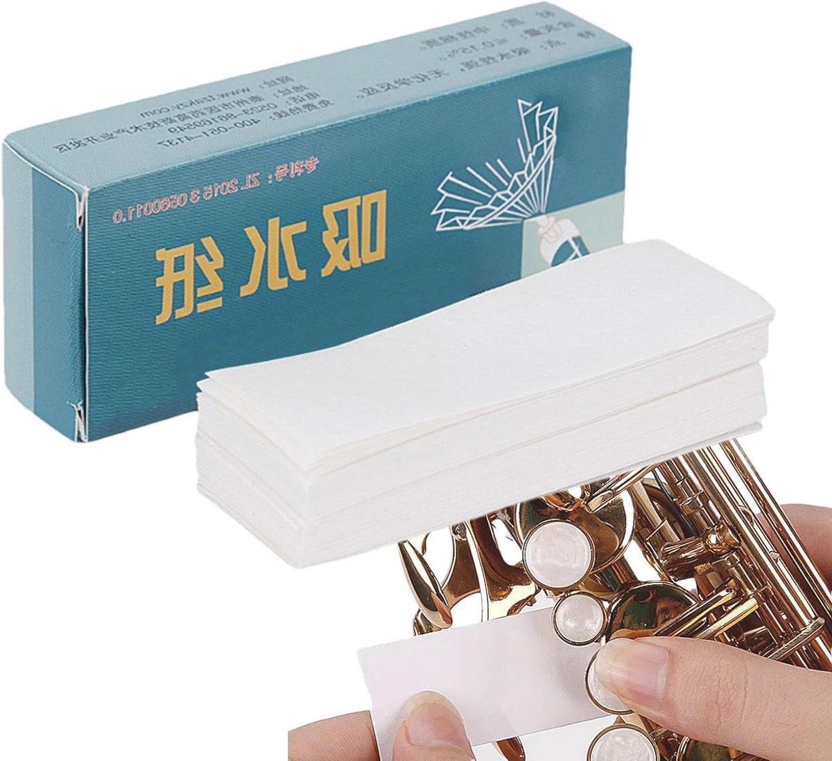 Sax Absorberend Papier - Reinigingsvellen - Instrument Onderhoud - Krachtige Reiniging - 100 Vellen - Wit