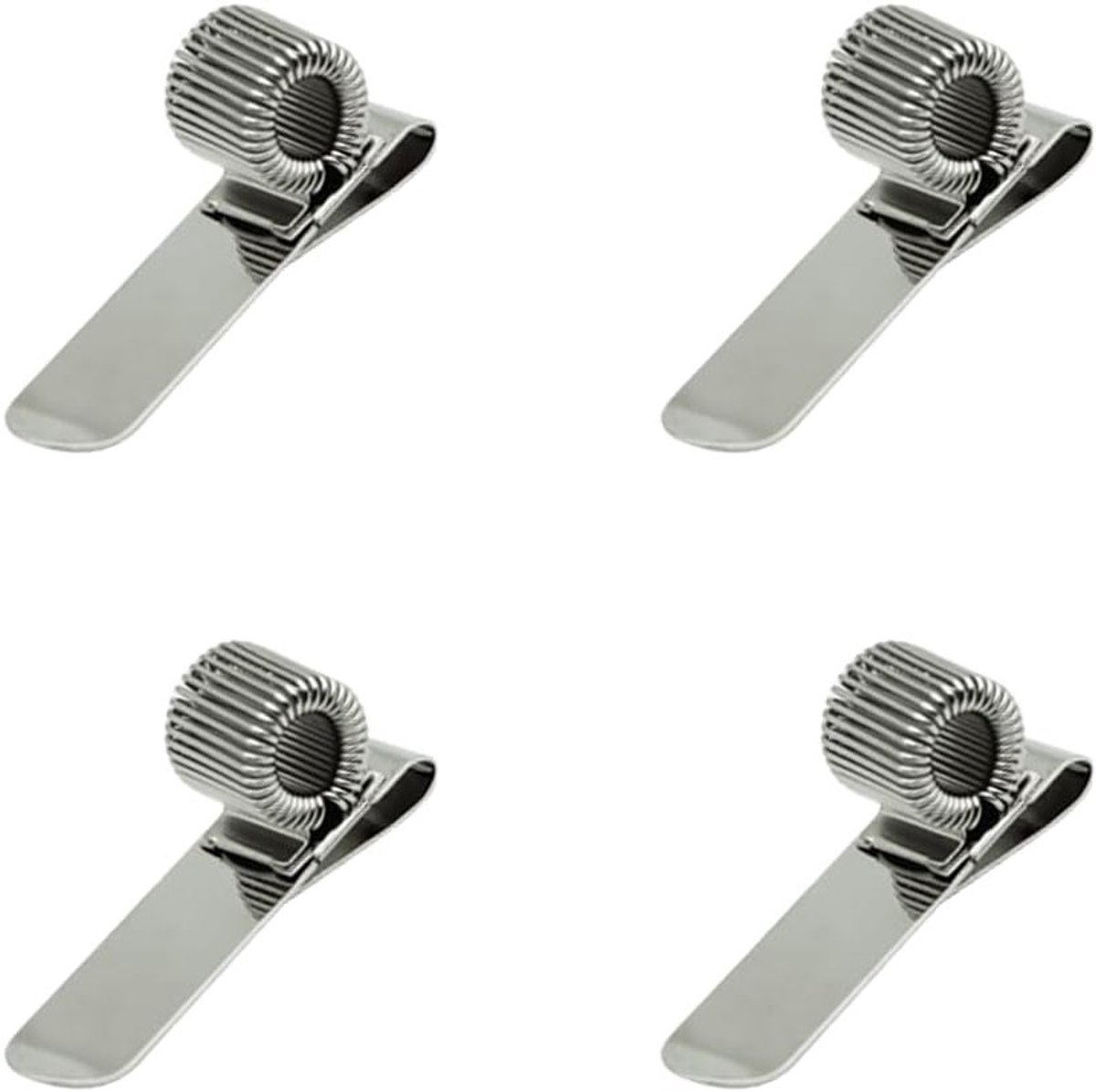 Metalen Penhouder Set van 4 Stuks, Verstelbare en Inklapbare Clip voor Notitieboek, Clipboard en Schoolgebruik, Zilver