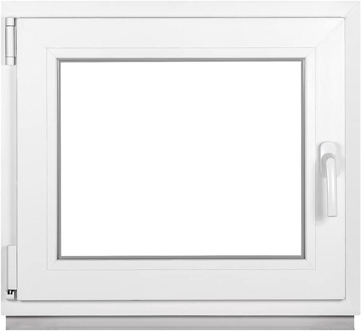 Kunststof Kelderraam - PVC Raam Tuinhuis - Energie Besparen - 3-voudige Beglazing 32mm - 65 x 60 cm - Wit