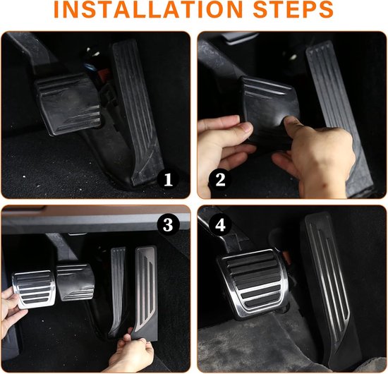 Brandstof Remblokken Pedalen - Auto Pedaal Covers - Auto Interieur Aanpassen - Aluminiumlegering en Rubber - 2 stuks - Zilver — afbeelding 5