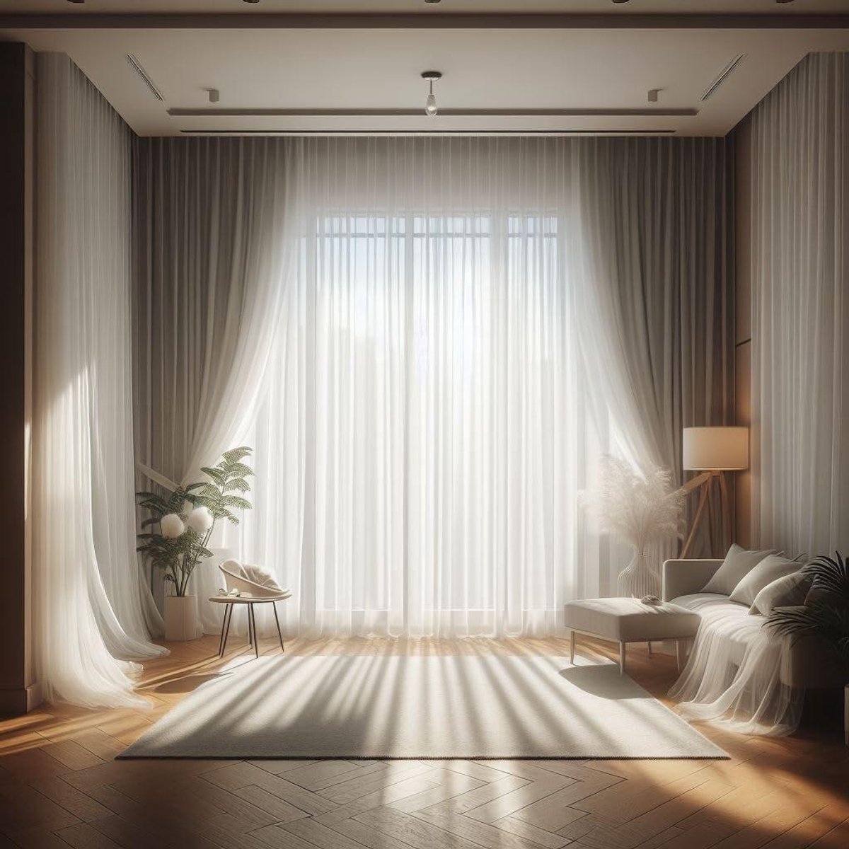 Gordijnen - Linnenlook draperieën - Woonkamer decoratie - Half-transparante stof - 230x300 cm - Wit