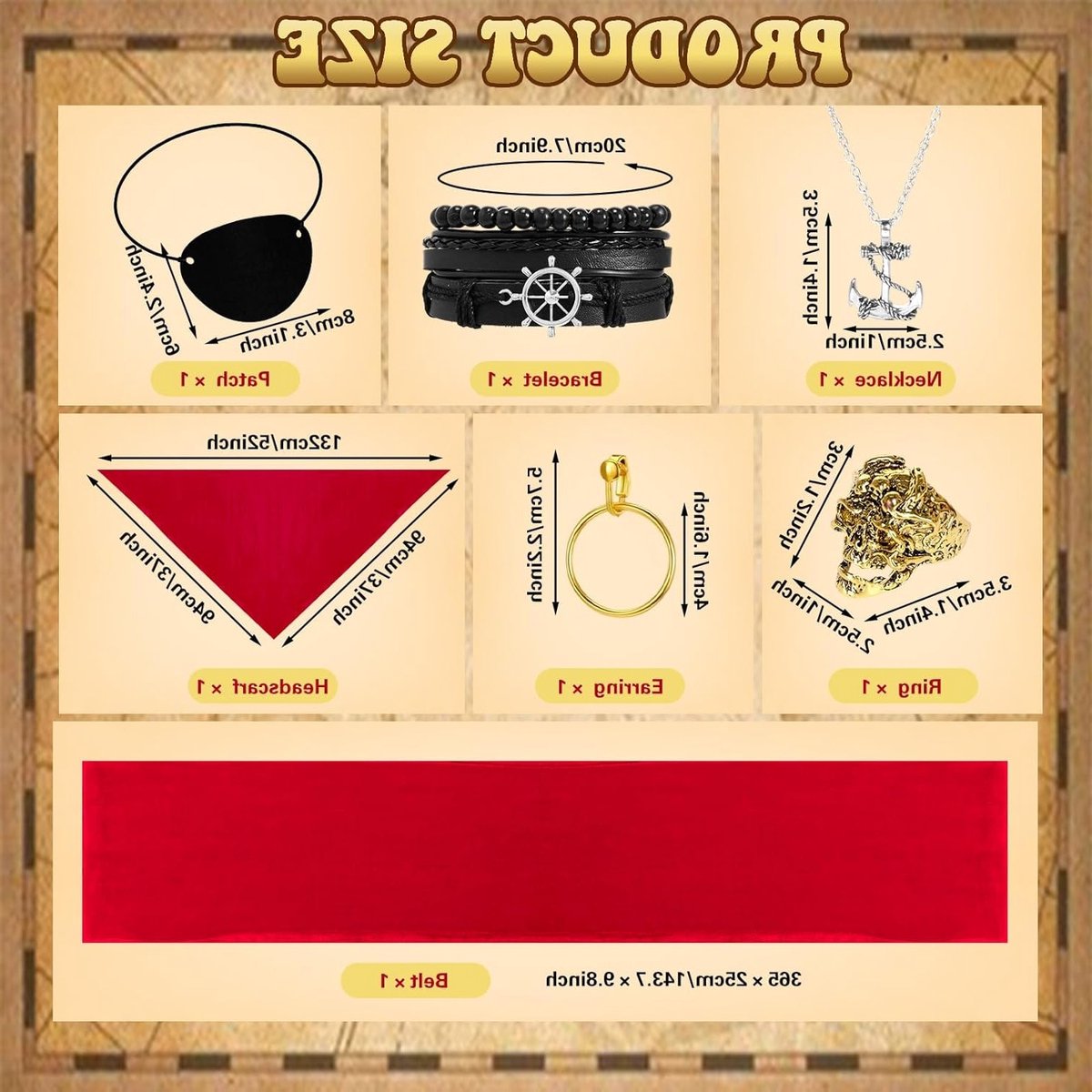 Piratenkostuum voor Dames met Accessoires, Hoofddoek en Middeleeuwse Stijl voor Halloween en Carnaval