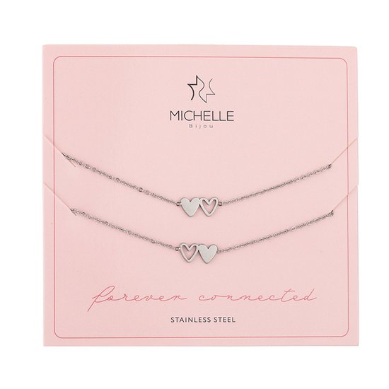 Moeder en Dochter Armband Set - Vriendschapsarmbanden Set - Stainless Steel - Kleurvast - Zilverkleurig - Cadeau