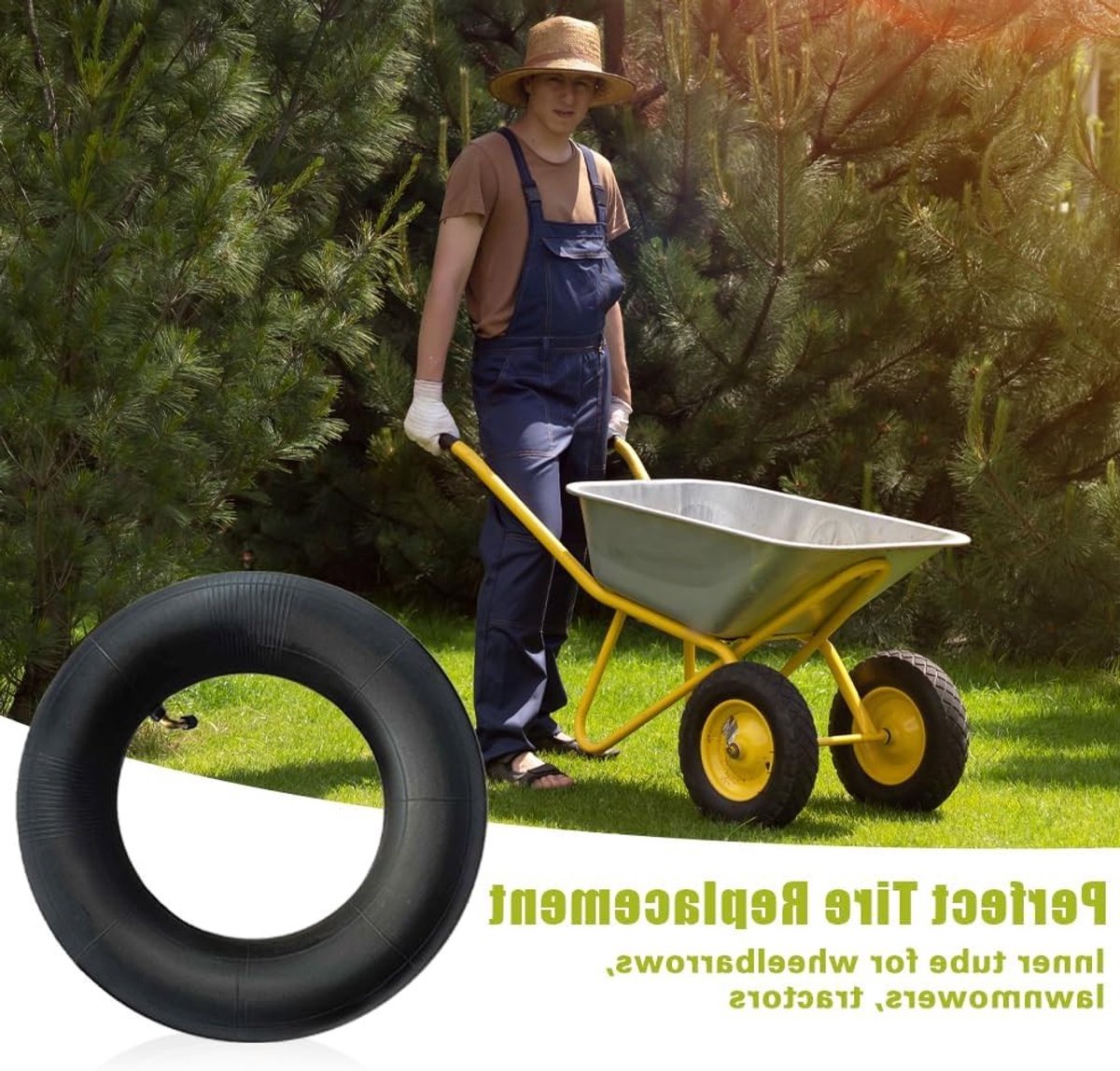 4.80/4.00-8 Binnenbanden voor Tuinwagentjes, Vervangende Slangen voor Handkarren en Grasmaaiers, 2 Stuks