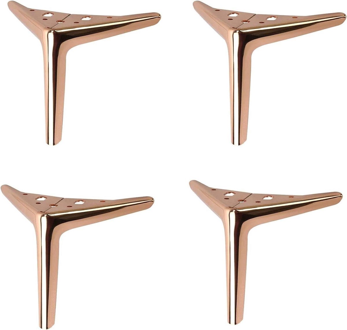 Metalen Meubelpoten - Kastvoeten Bankpoten - Meubels Verhogen - Driehoekige Steun - 15 cm - Roségoud