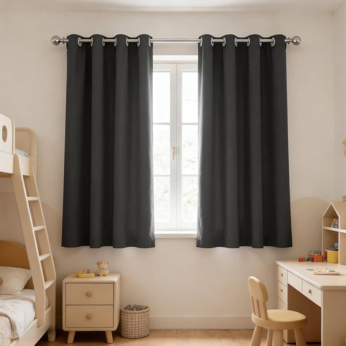 Verduisterend Gordijn - Blackout Gordijn Gordijnstof - Kamerdonker Maken - Warmte en Kou Isolatie - 40 x 130 cm - Grijs