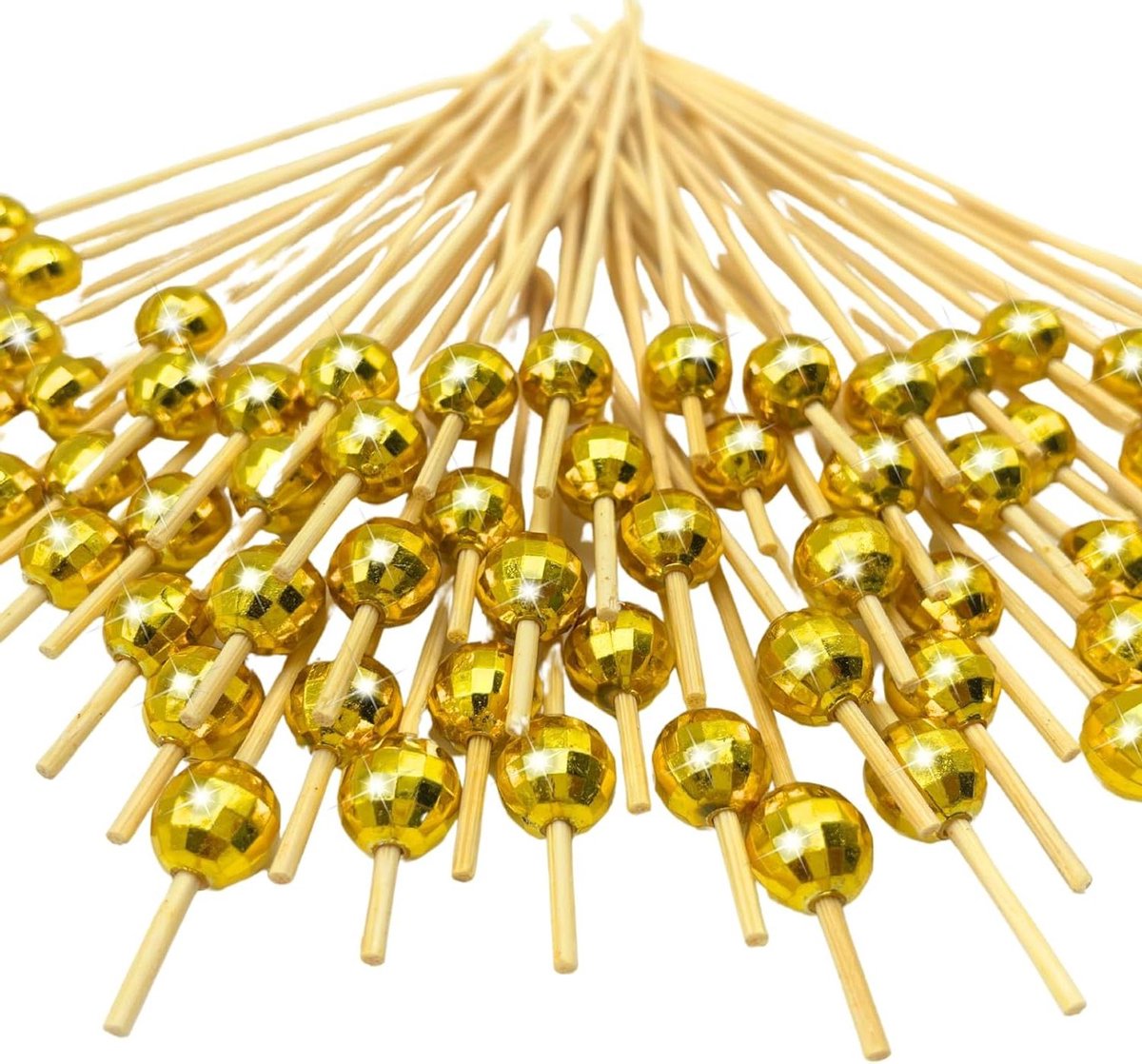 Cocktail Plectrums - Feestdecoratie Spiesjes - Hapjes Decoreren - 200 Stuks - 12 Cm Lang - Goud