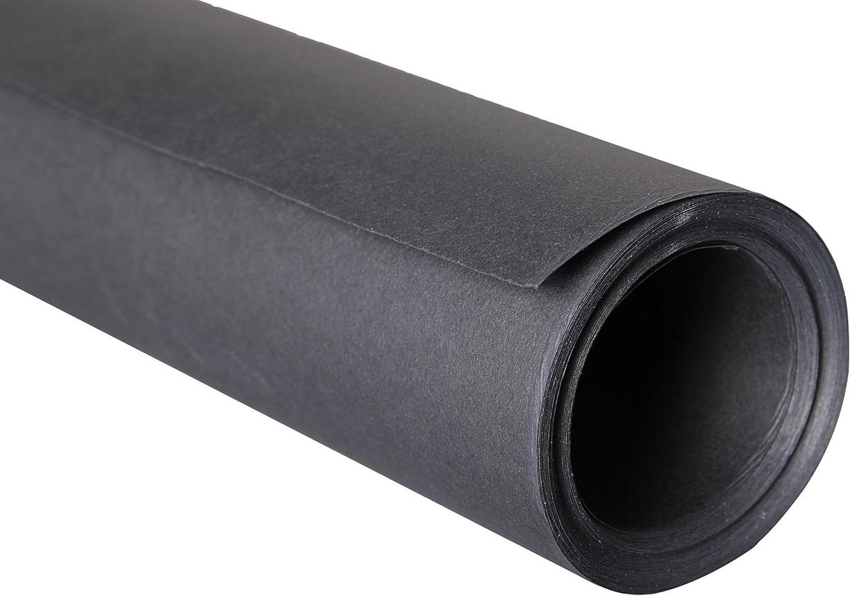 Aquarelpapier Rol - Torchon Papier - Tekenen en Schilderen - 100% Katoen Basis - 1.5 x 10 meter - Zwart
