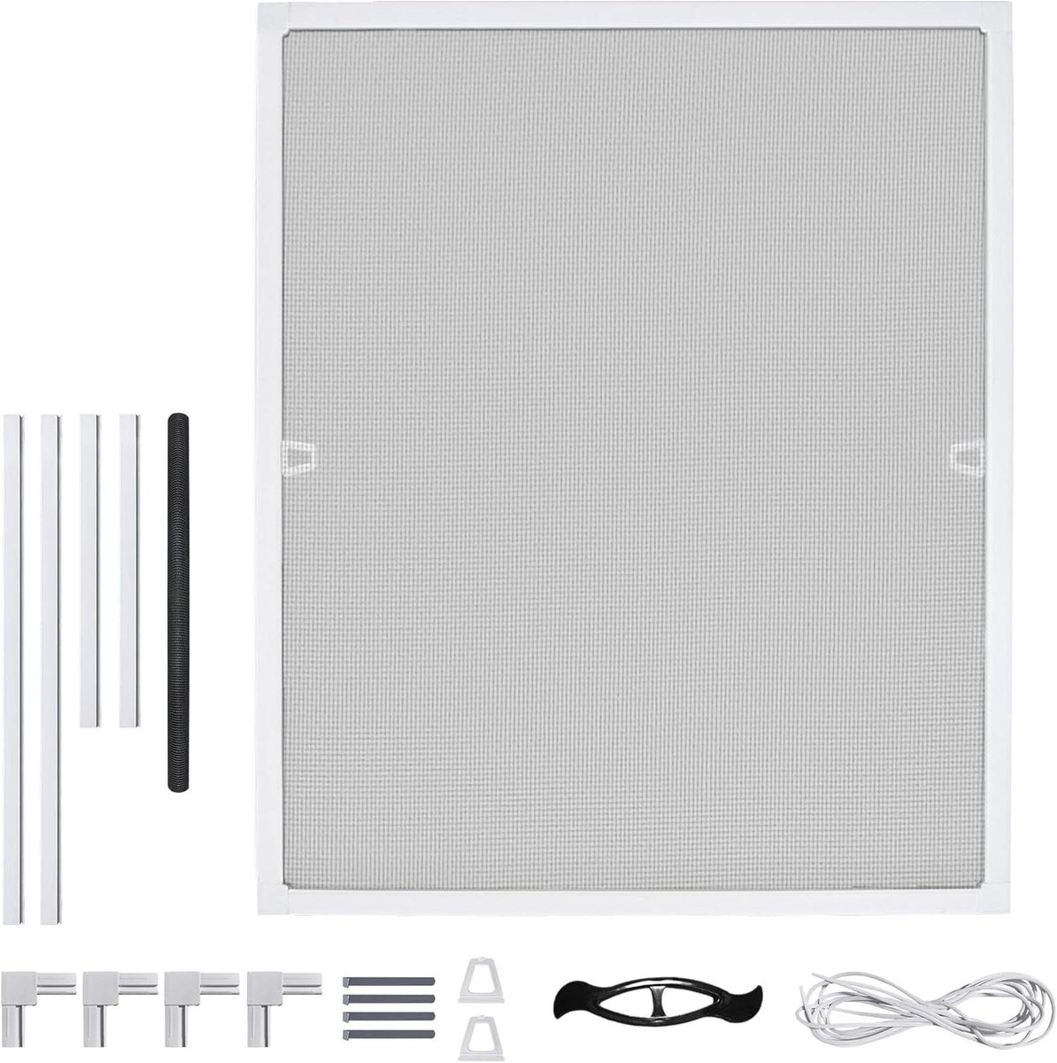 Horren Set - Muggenhor Raam - Insecten Buiten Houden - Zonder Boren - 80 x 100 cm - Wit