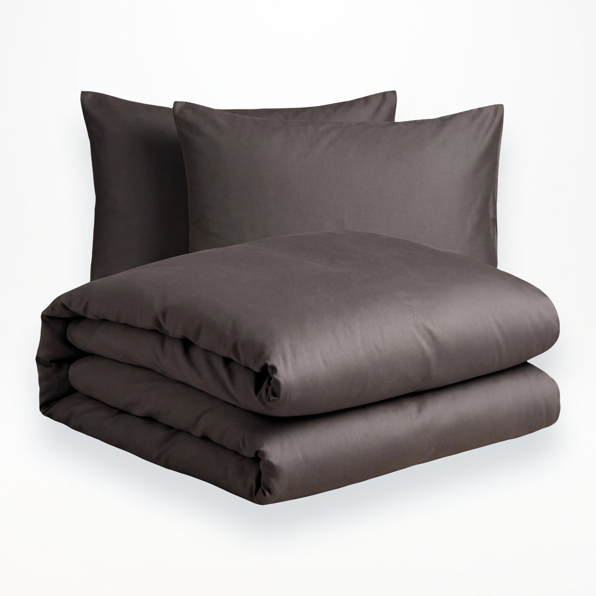 Antraciet 100% Katoensatijn Dekbedovertrekset 140x220 - Zijdezacht en ademend katoensatijn & Inclusief 60 x 70 cm kussenslo(o)p(en)