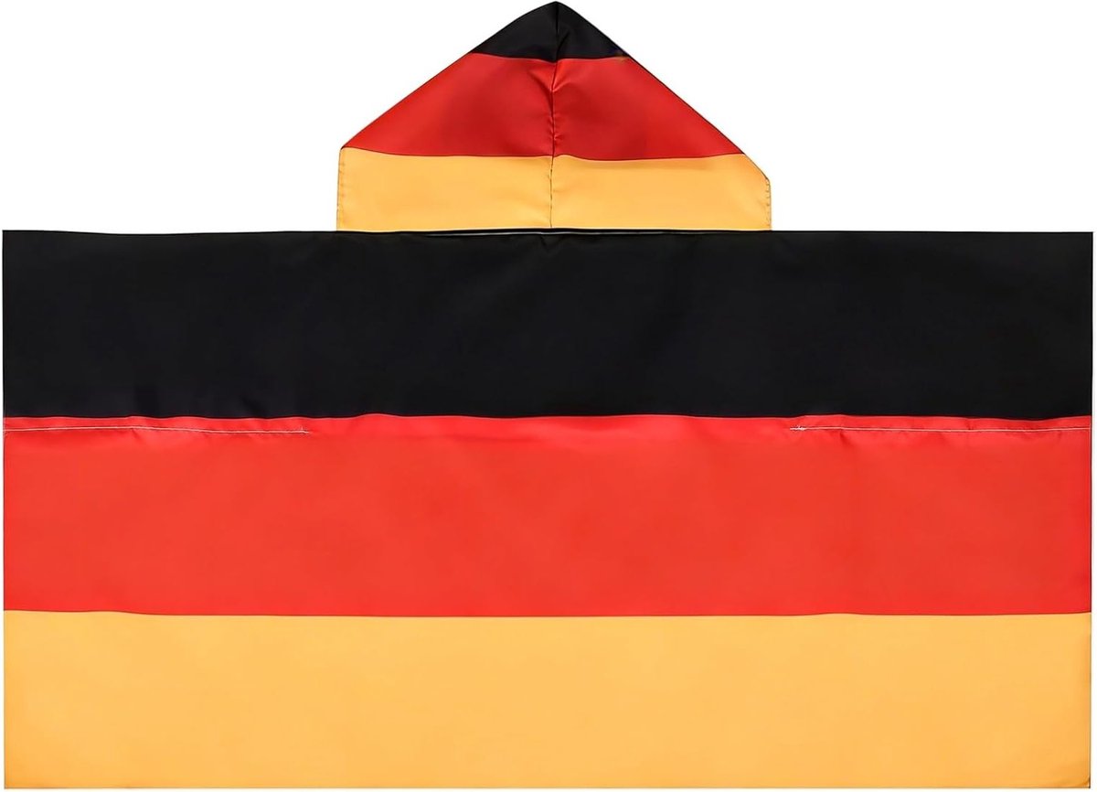 Draagbare vlagcape met mouwen, 130 x 90 cm, patriottische poncho voor nationale feestdagen, sportevenementen en optochten