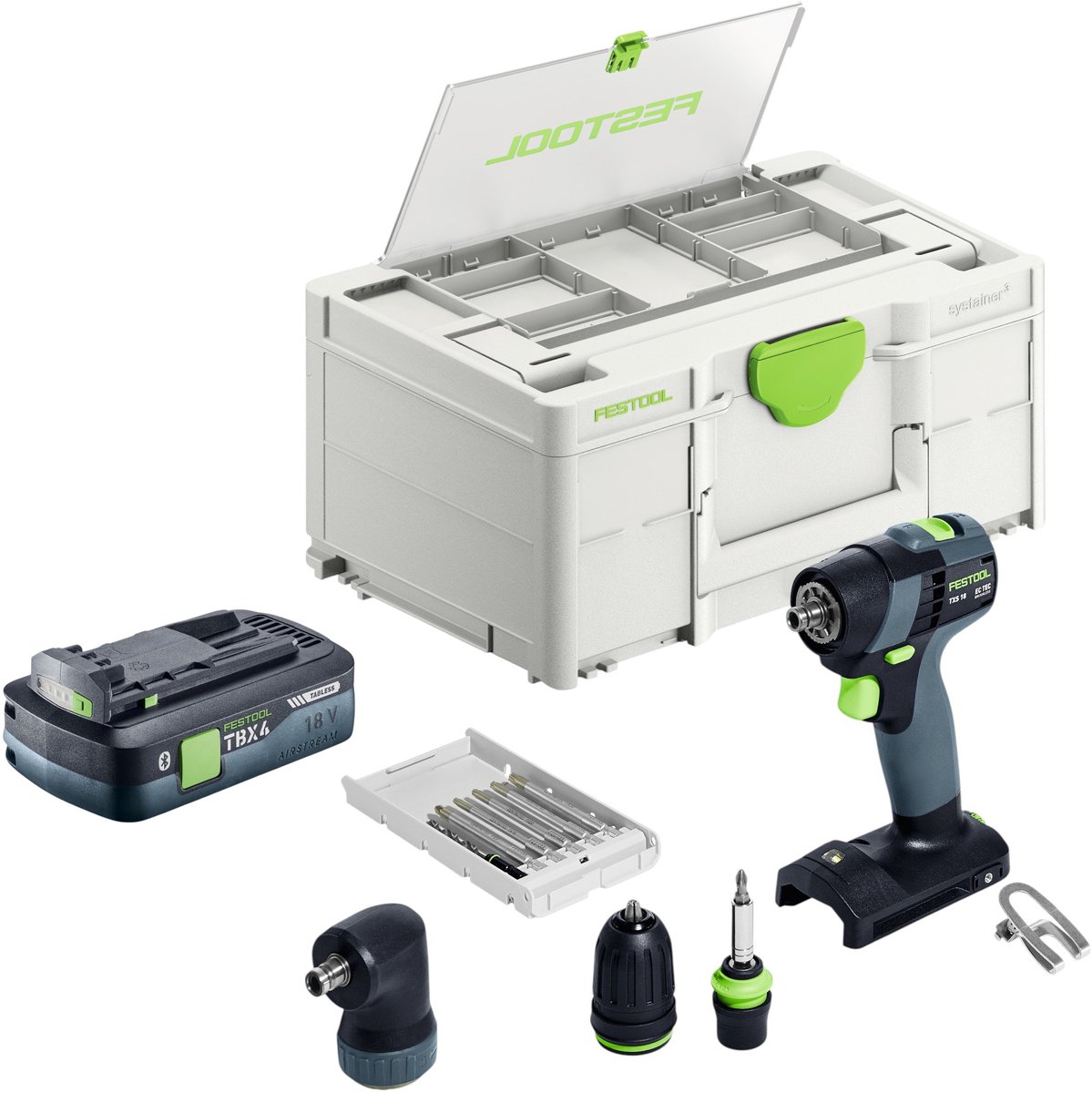 Festool TXS 18-basisset accuboormachine 18 V 40 Nm borstelloos + 1x accu 4,0 Ah + snellader + Systainer
