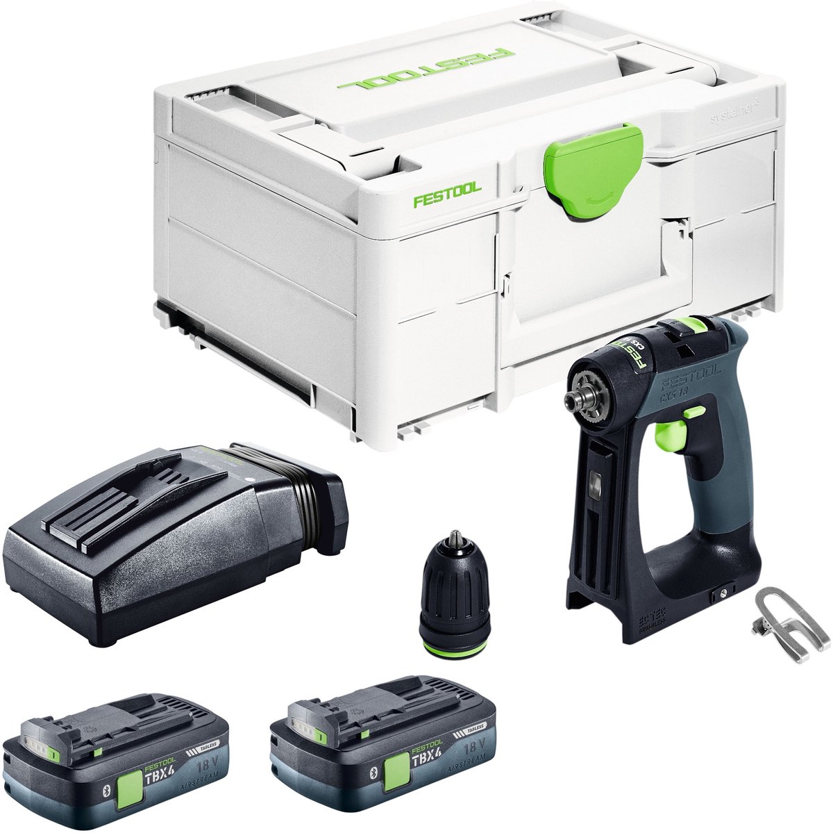 Festool CXS 18-Basic accuschroefboormachine 18 V 40 Nm borstelloos + 1x accu 4.0 Ah + snellader + systainer