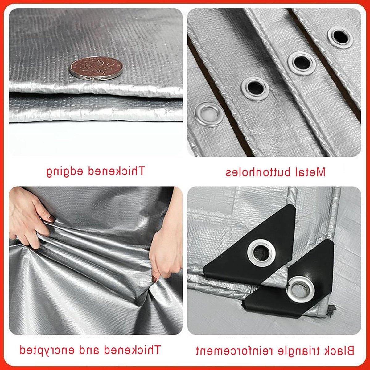 Tentzeil - Afdichtingszeil Vrachtwagenzeil - Bescherming Buiten - Scheurvast Dubbelzijdig Gecoat - 220x230cm - Zilver