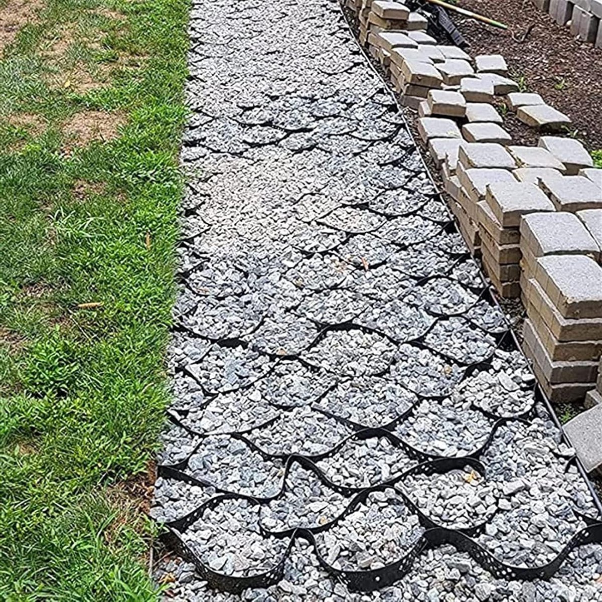 Tuingrind rooster - Grindstabilisator pad - Opritten verstevigen - Duurzaam HDPE materiaal - 2 inch dik - Zwart