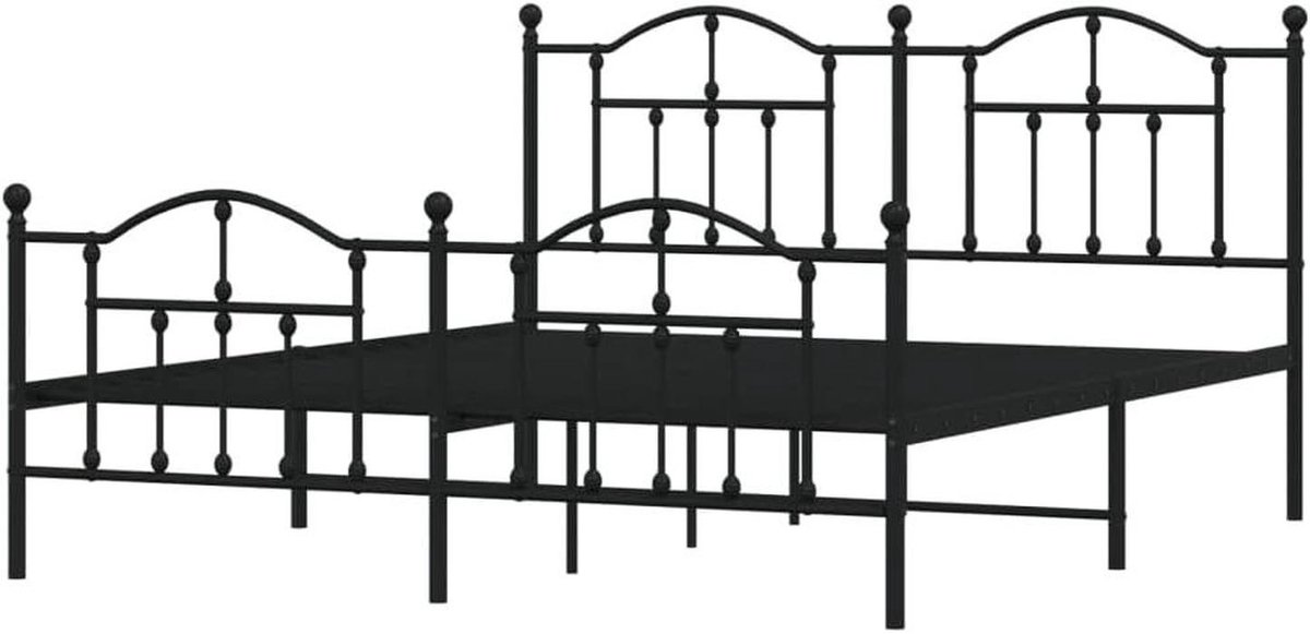 Metalen Bedframe - Ledikant Bed - Slaapkamer Meubel - Robuuste Constructie - 180x200 cm - Zwart