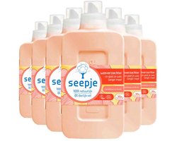 Seepje Wasverzachter Sandelhout en Perzik 30 Wasbeurten - 6 x 750 ml - Voordeelverpakking