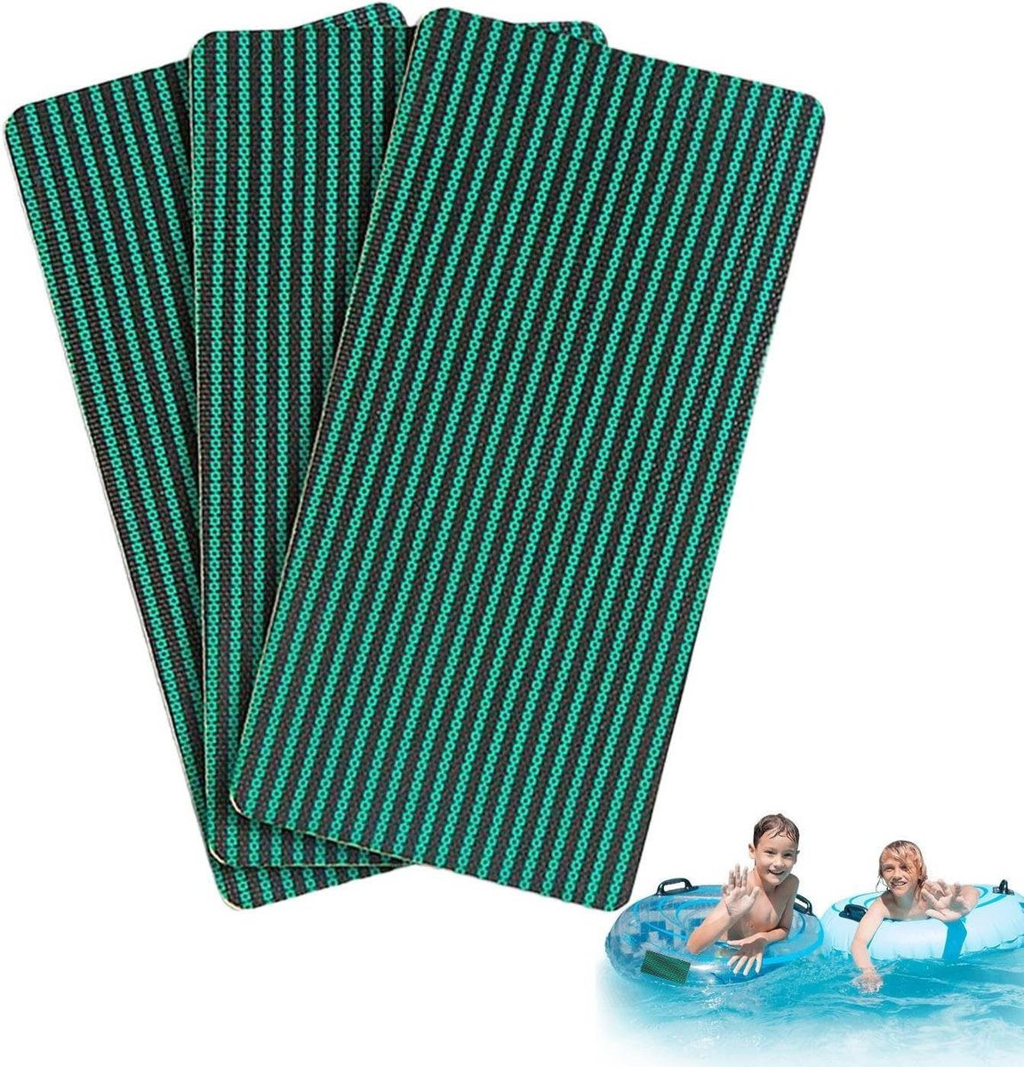 Reparatieset Zwembad - Plakker Set - Lekkages Dichten - Scheurvast Materiaal - 20 x 10 cm - Grijs
