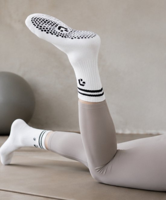 CREATE PERFORMANCE Pilates sokken - Sokken Pilates - Dames - Gripsokken - Pilates - Stretch - 2 stuks - Wit van create — afbeelding 2