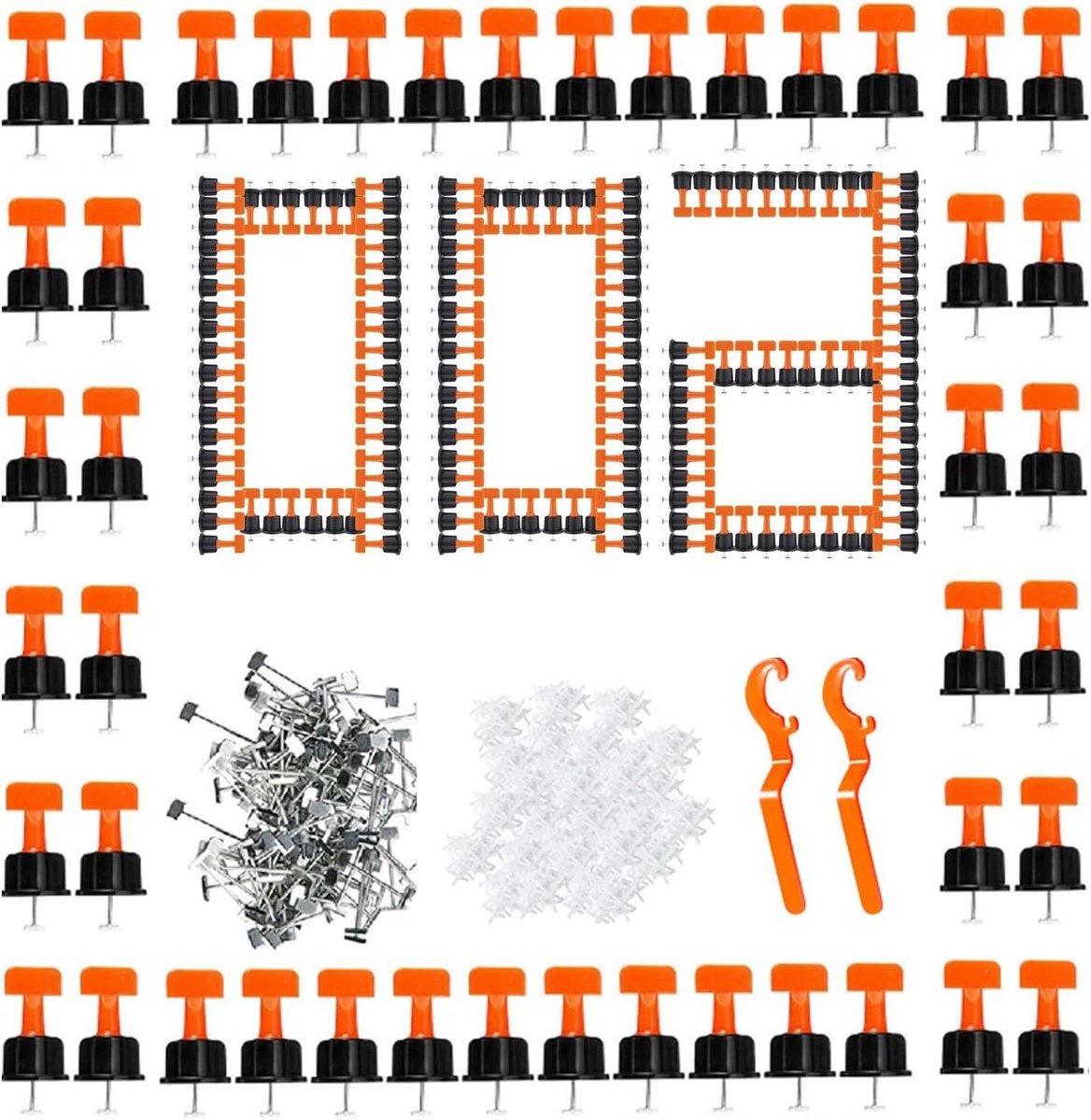 Tegel Nivelleringswiggen - Tegelzetter Hulpmiddel - Vloeren Egaliseren - Herbruikbaar Kunststof - 650 Stuks - Oranje