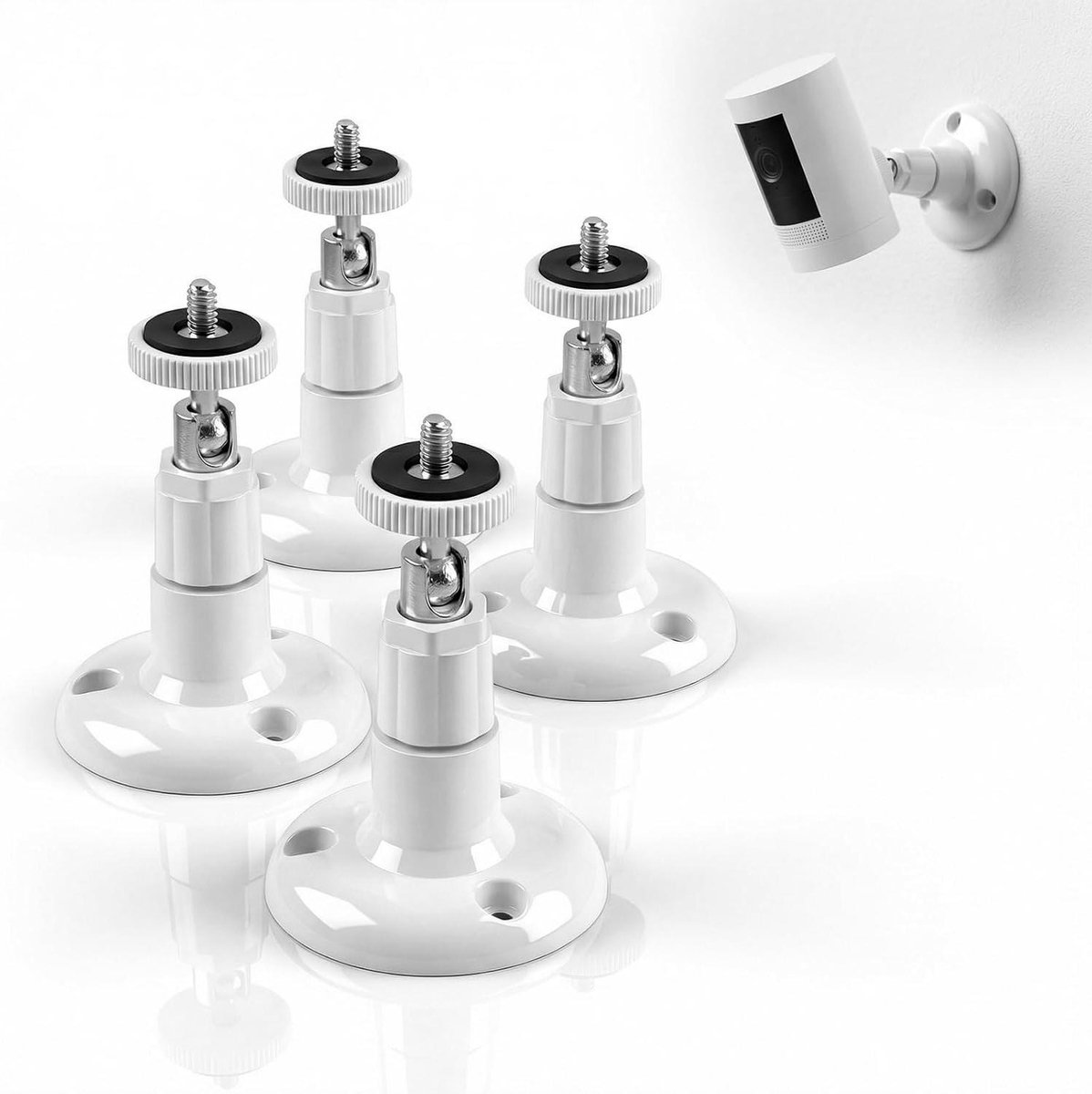 Camerahouder - Wandbeugel - Beveiliging - 360 graden verstelbaar - 4 stuks - Zwart