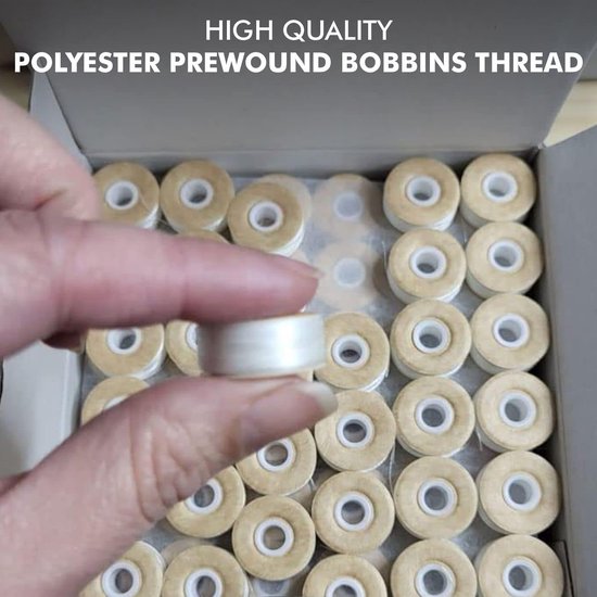 Vooraf Gewonden Spoelen - Borduurgaren Spoelen - Professioneel Borduren - Polyester Draad - 144 Stuks - Wit van Merkloos — afbeelding 2