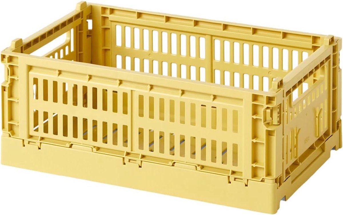 Opbergbox - Transportkist - Spullen Organiseren - Gemaakt van gerecycled plastic - 26.5 cm - Geel