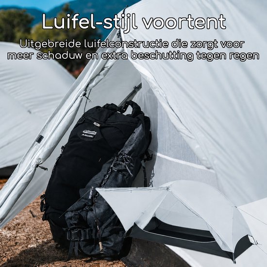 Naturehike Mongar UL 1 - 1-persoons ultralichtgewicht tent - Incl. grondzeil - 15D 1500MM - 3-seizoenen koepeltent - Waterdichte trekkerstent & kampeer tent - Grijs van Merkloos — afbeelding 5