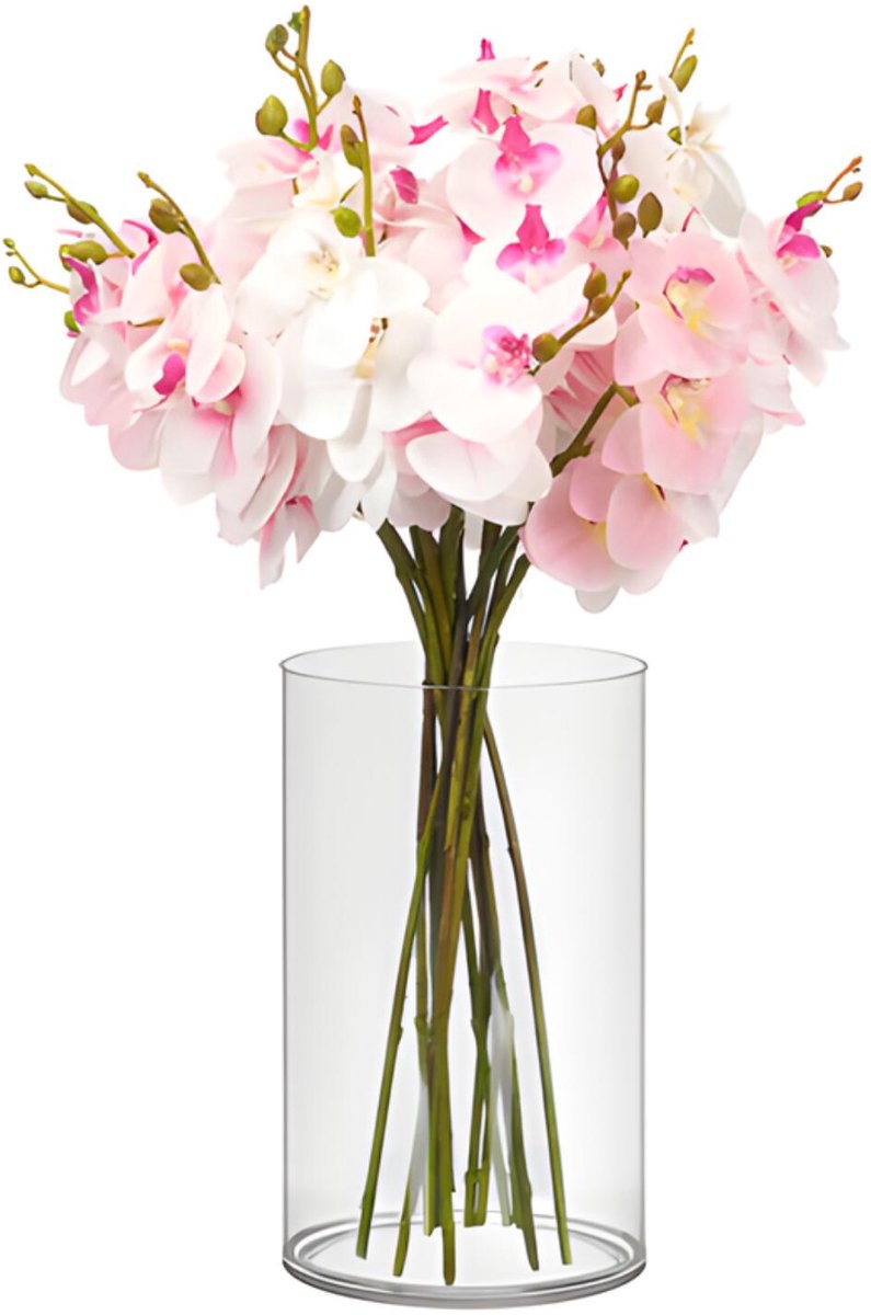 Giftdecor Bloemenvaas - helder acrylglas - D15 x H25 cm - cilinder - boeketvaas - 4 liter