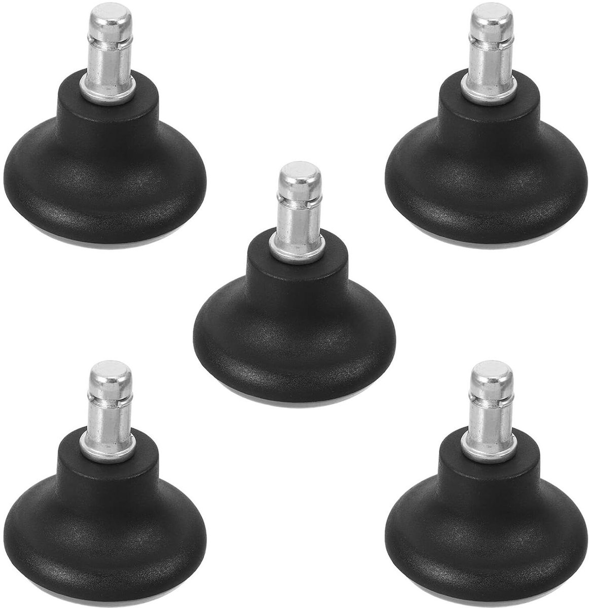 Massief Rubberen Wielen - Stoelwielen - Vloeren Beschermen - Geluiddempend - 5 Stuks - Zwart