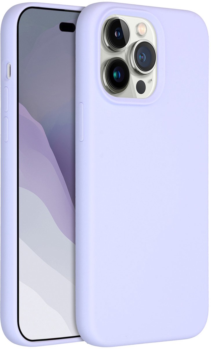 Accezz Hoesje - Geschikt voor Apple iPhone 14 Pro Max - Liquid Silicone Backcover - Paars