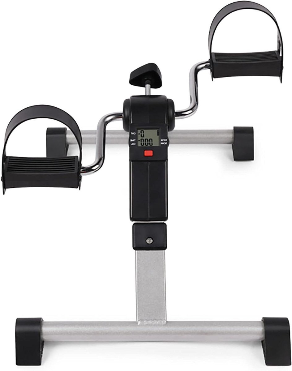 Pedaaltrainer Hometrainer - Mini Fiets - Thuis Fitness - Opvouwbaar Digitaal Display - 36x48x23cm - Zilver
