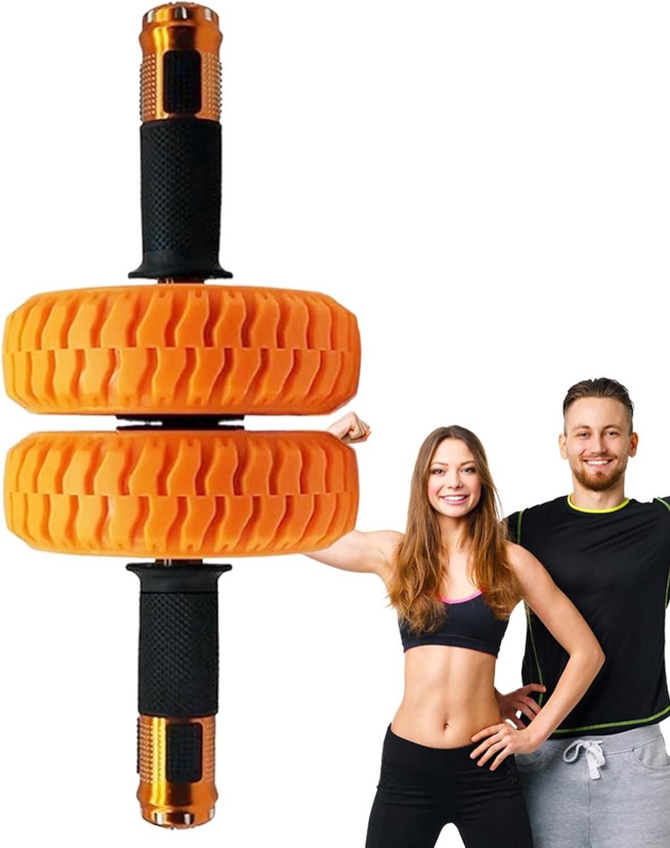 Ab Roller Wiel - Buikspierwiel Core Trainer - Thuis Krachttraining - Dubbele Wiel Stabiliteit - 15 cm - Zwart