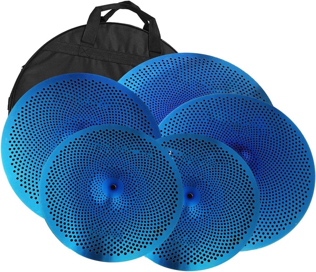 Stille Bekkenset - Mute Cymbal Set - Oefenen Drummen - Laag Volume - 14-20 inch - Zilver