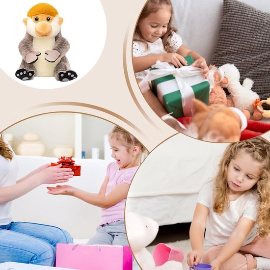 Zacht aap pluche - Knuffel dier - Kinderkamer decoratie - Realistische details - 27 cm - Bruin — afbeelding 4