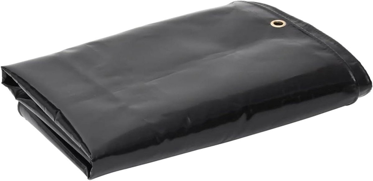 Homgoday Afdekzeil, 650 g/m², 5 x 6 m, zwart, waterdicht zeil voor buiten, versterkte luifel, uv-bescherming, met ingestanste ringen, voor hout, meubels, tuin, zwembad, voertuigen