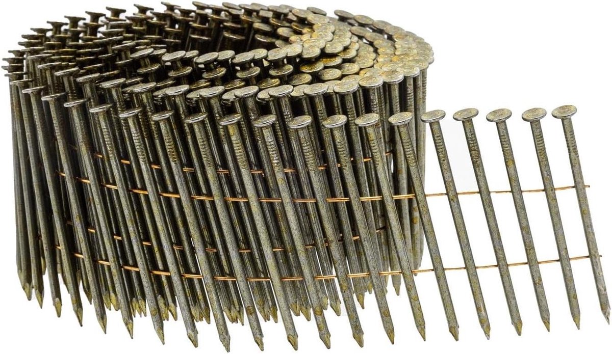 Spiraalspijkers - Ringnagels Persluchtspijkers - Bouwprojecten - Compatibel met diverse merken - 25x55mm 3000 stuks - Verzinkt