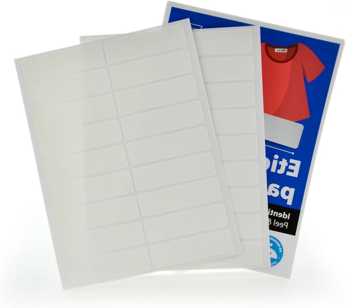 Textiel Etiketten - Kleding Labels - Kleding Identificeren - Strijkvrij Wasbaar - 36 Stuks - Wit