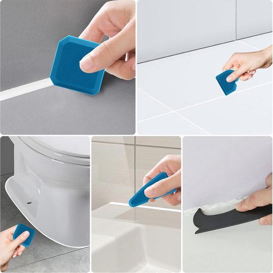Kit Verwijderaar - Voegenspatel Set - Voegen Afwerken - 5-in-1 Multifunctioneel - 6 Maten Pads - Meerkleurig — afbeelding 2