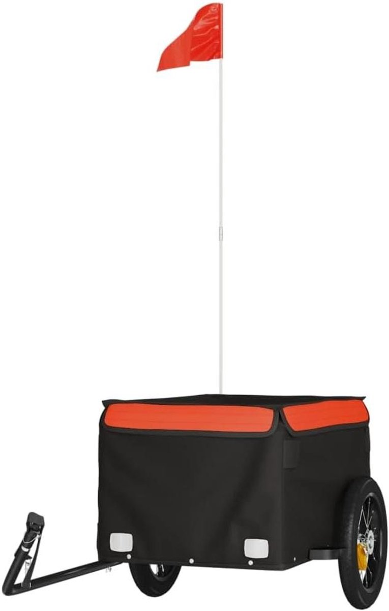 Fietsaanhanger - Transportkar fiets - Zware goederen vervoeren - Stevig ijzeren frame - 45 kg draagvermogen - Zwart oranje