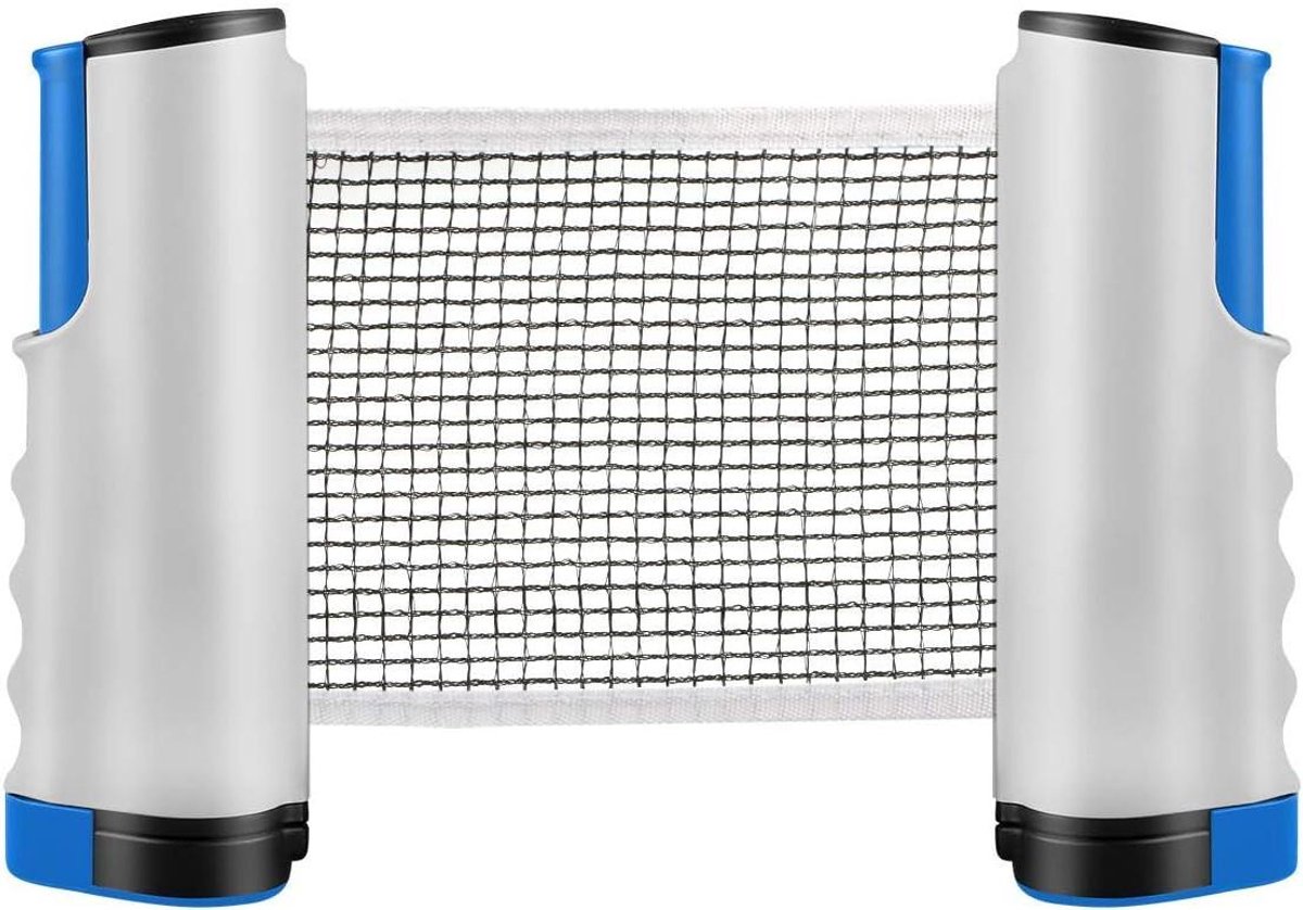 Tafeltennisnet - Ping Pong Net - Overal Spelen - Uittrekbaar Ontwerp - Tot 190 cm - Grijs Zwart