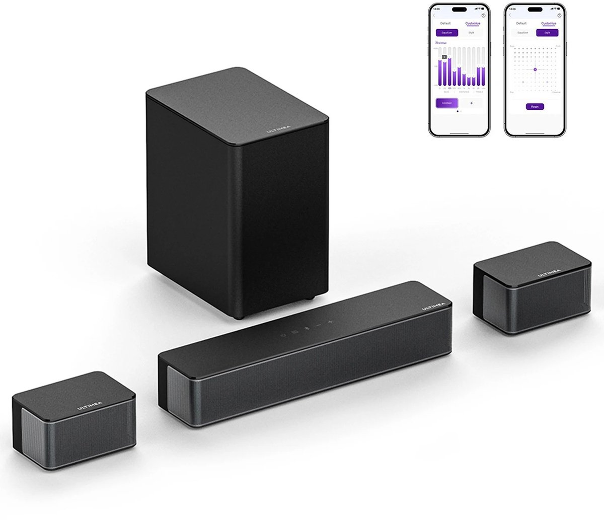 Jurrys Surround soundbar - Subwoofer - Tv speaker - Home cinema set - Krachtig - Compact - Bioscoopgeluid - 3D surround - Zwart