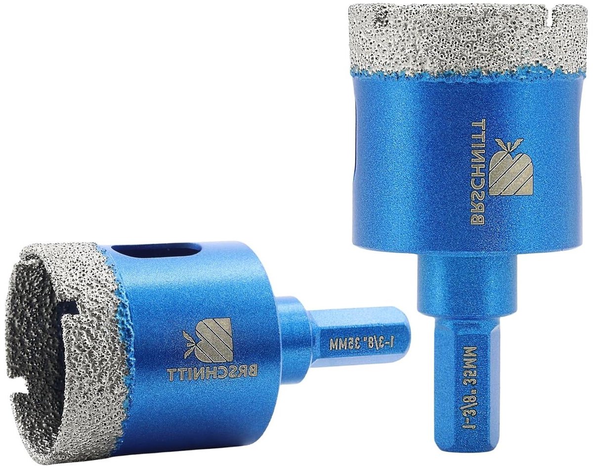 Diamant droogboor - Tegelboor gatenzaag - Hard materiaal boren - Vacuüm gesoldeerde technologie - 35 mm 2 stuks - Zilverkleurig