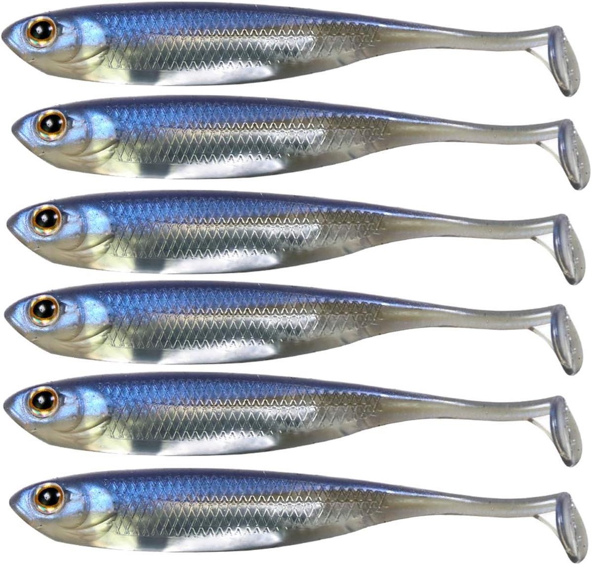 Zacht Rubberen Kunstaas - Vis Lokaas - Vissen Op Snoekbaars - Levensechte Zwemactie - 7cm 6 Stuks - Kleur 1