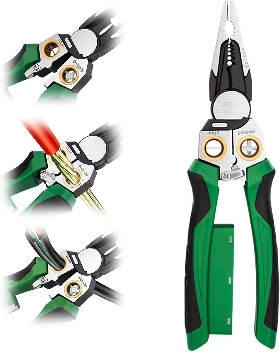 Multifunctionele Draadstripper - Elektrische Tang - Klussen en Reparatie - Met Spanningstester - 12-250V - Grijs