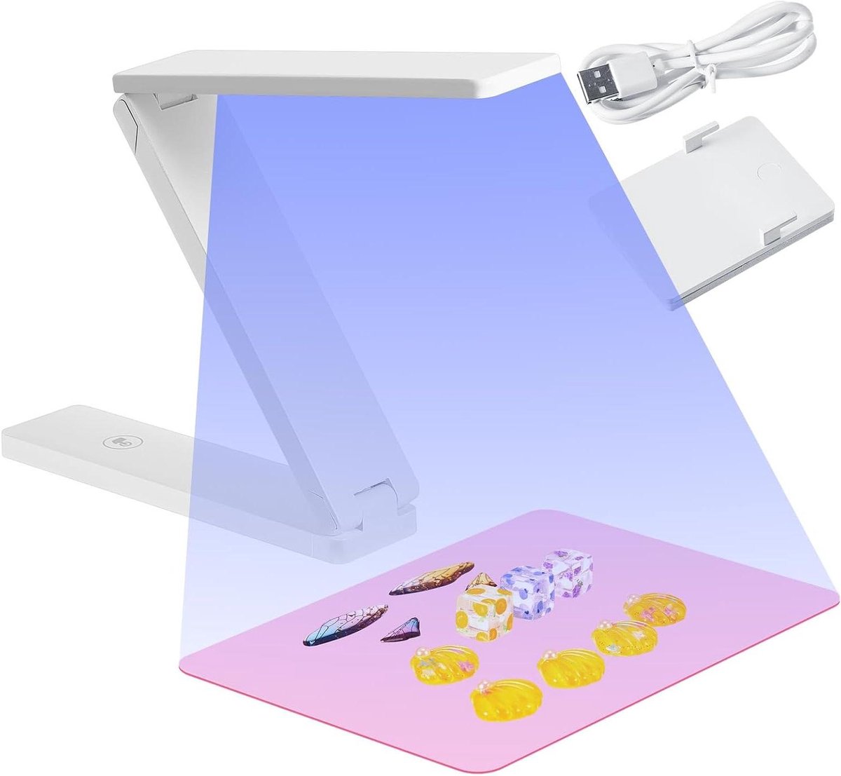 UV Licht Hars - Hars Uitharder - Sieraden Maken - Opvouwbaar Ontwerp - 18 Lampkralen - Paars