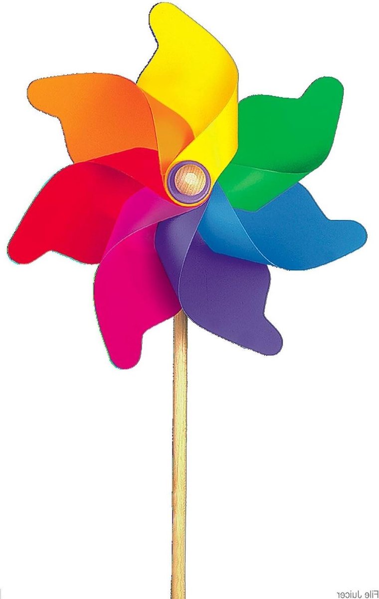 Kleurrijke Windmolen - Tuindecoratie Buiten - Buiten Spelen - Vrolijk Regenboog Design - 76cm Hoog - Meerkleurig