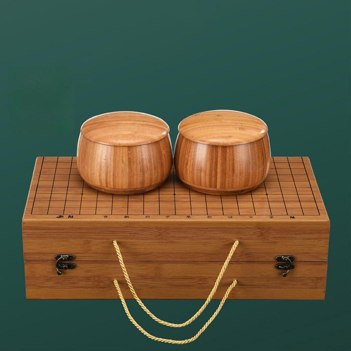 Bamboe Go-set - Strategisch Spel - Tafelspel Spelen - Omkeerbaar Bord - 361 Stenen - Natuurlijk Hout
