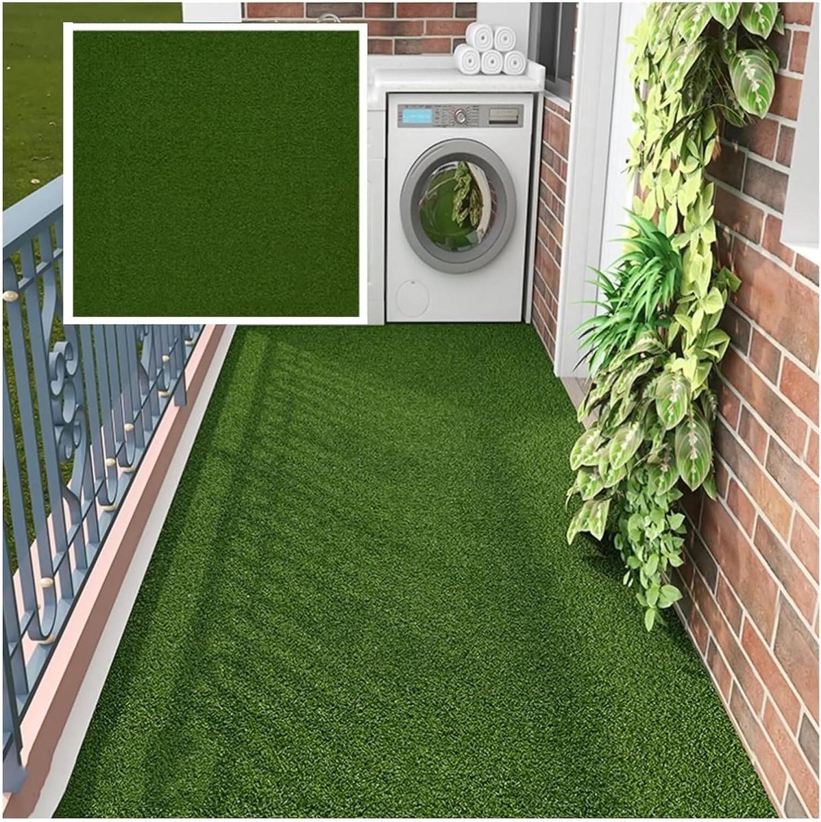 Kunstgras Tegels - Gazon Tapijt - Balkon Decoratie - Antislip PVC Zool - 6 Stuks 50x50cm - Groen