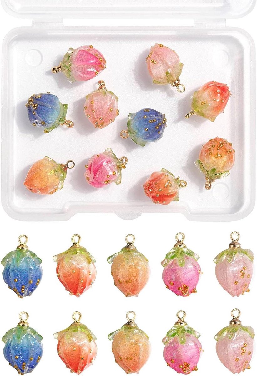 Gedroogde Bloem Bedels - Bloemen Hanger - Sieraden Maken - Echte Bloem - 1 stuk - Gekleurd